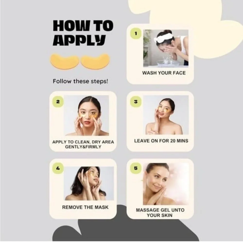 Under Eye Mask (60 PCS)Fucus Antioxidant Patches pads Hyaluronic Acid Collagen